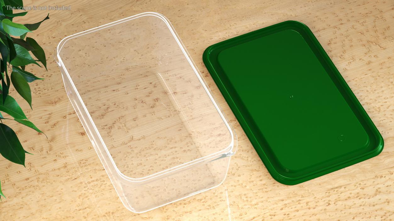 Rectangular Polypropylene Food Container with Lid 3D model