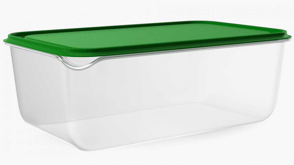 Rectangular Polypropylene Food Container with Lid 3D model