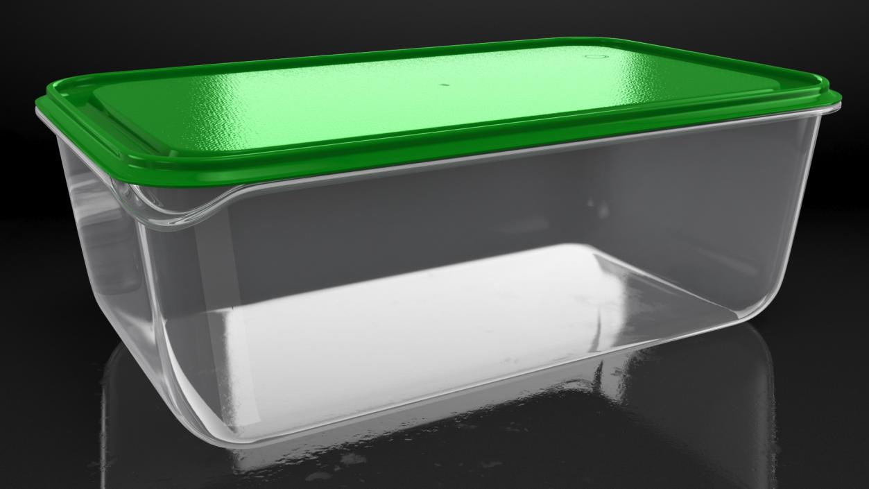 Rectangular Polypropylene Food Container with Lid 3D model