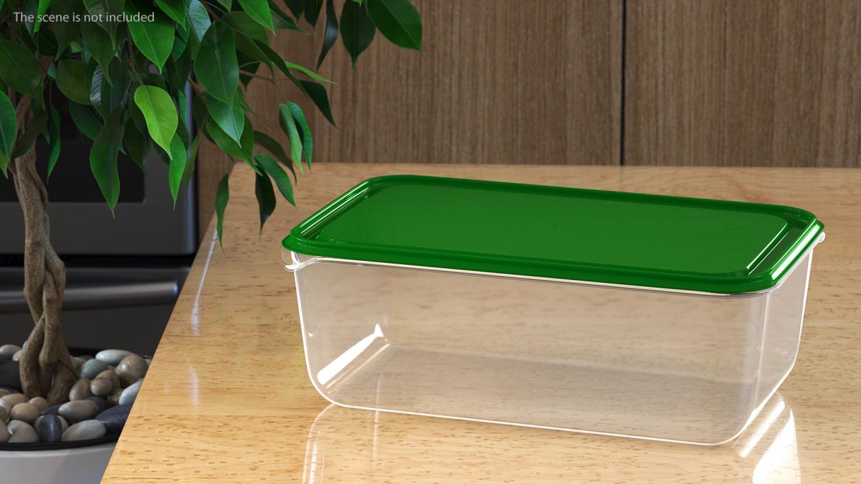 Rectangular Polypropylene Food Container with Lid 3D model