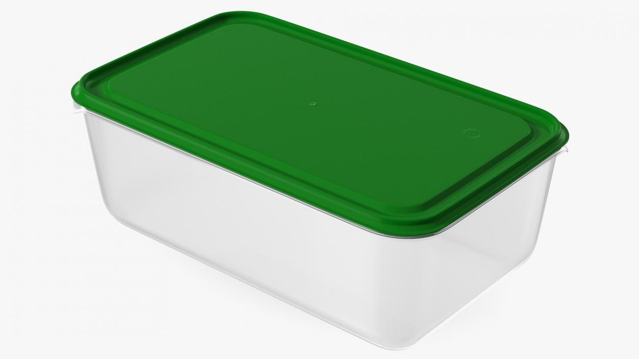 Rectangular Polypropylene Food Container with Lid 3D model