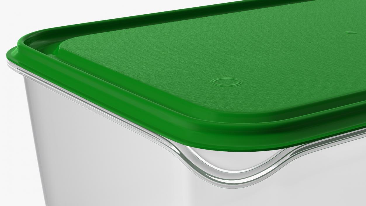 Rectangular Polypropylene Food Container with Lid 3D model