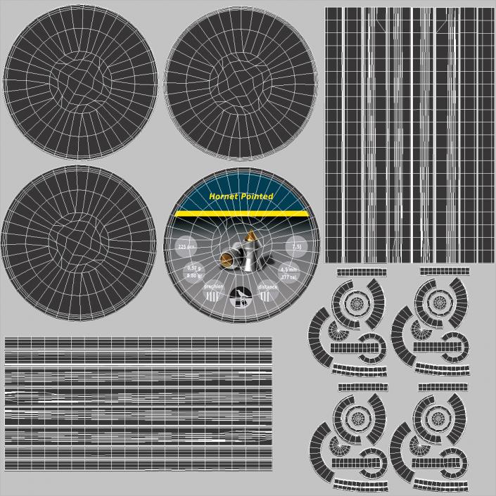 3D Hornet Pointed Airgun Pellets Box model