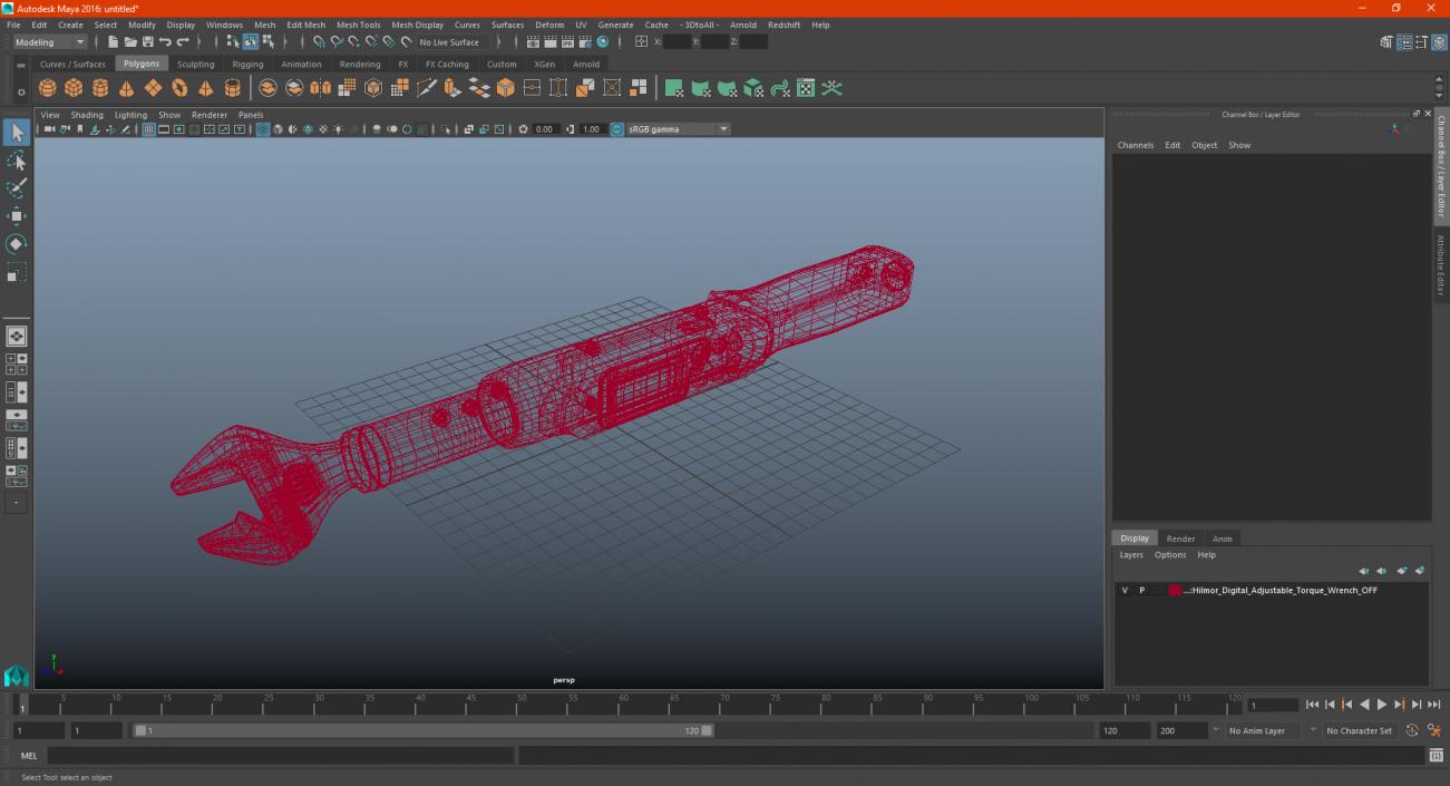 3D Hilmor Digital Adjustable Torque Wrench OFF model