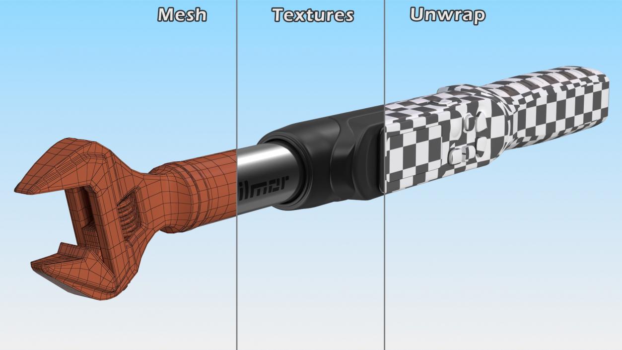 3D Hilmor Digital Adjustable Torque Wrench OFF model