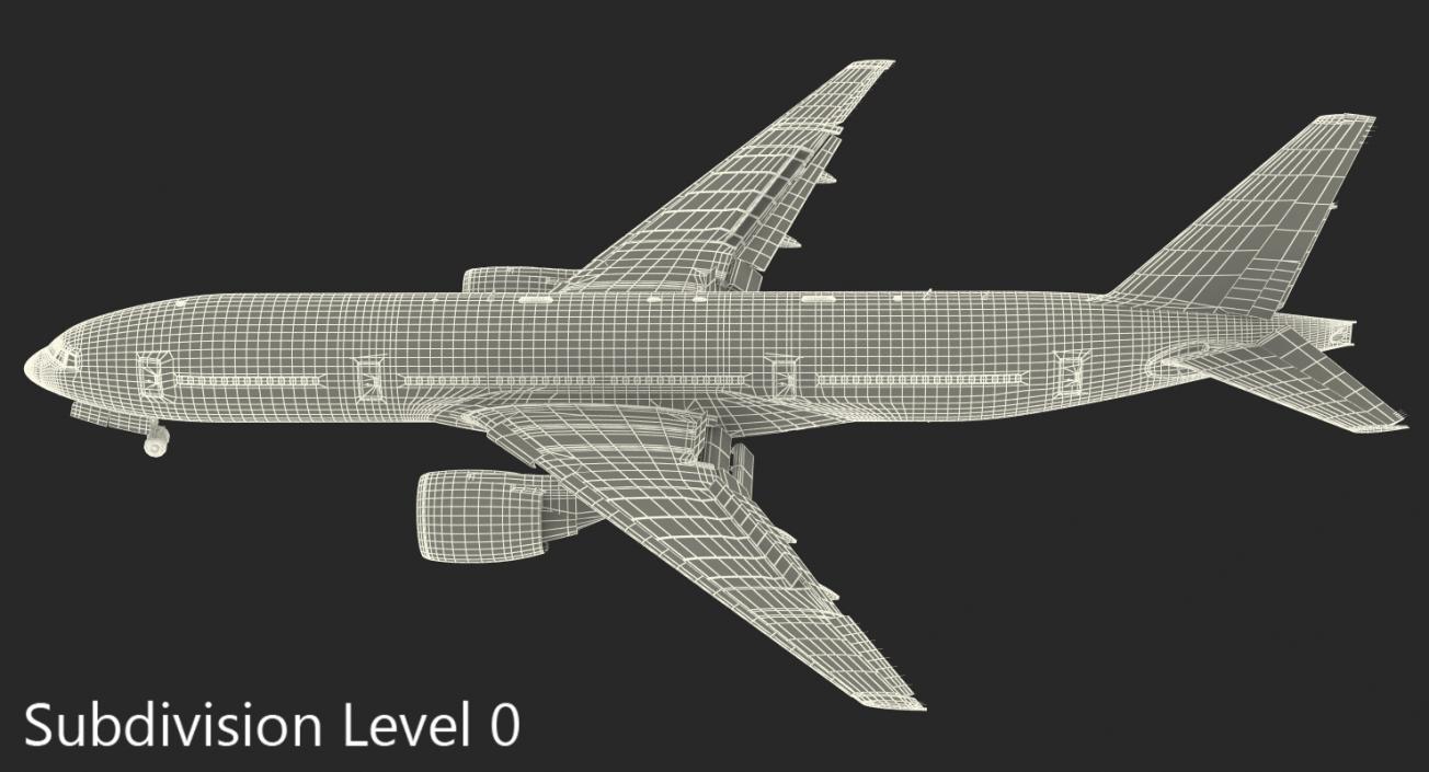 3D model Boeing 777-200 Singapore Airlines Rigged