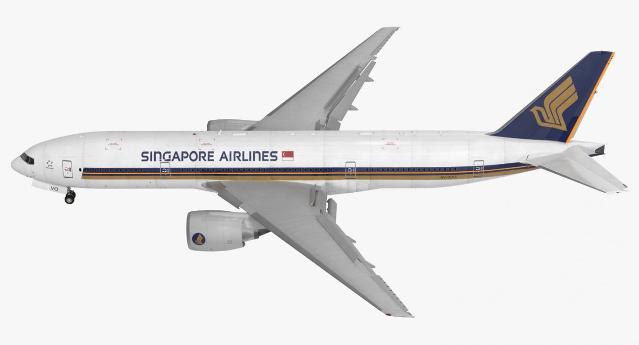 3D model Boeing 777-200 Singapore Airlines Rigged