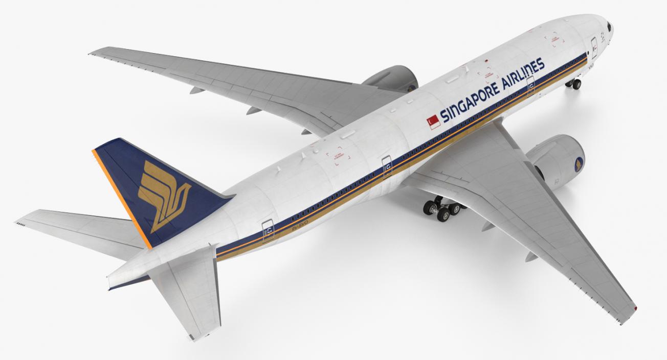 3D model Boeing 777-200 Singapore Airlines Rigged