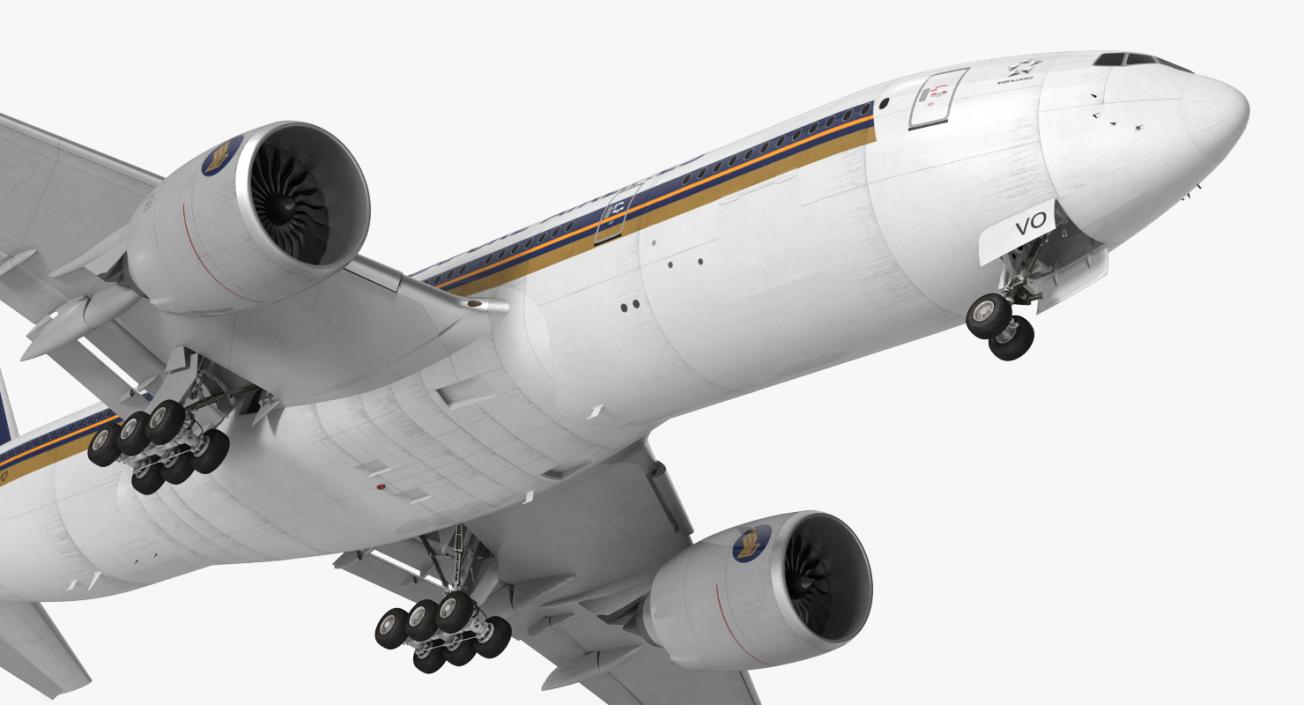 3D model Boeing 777-200 Singapore Airlines Rigged