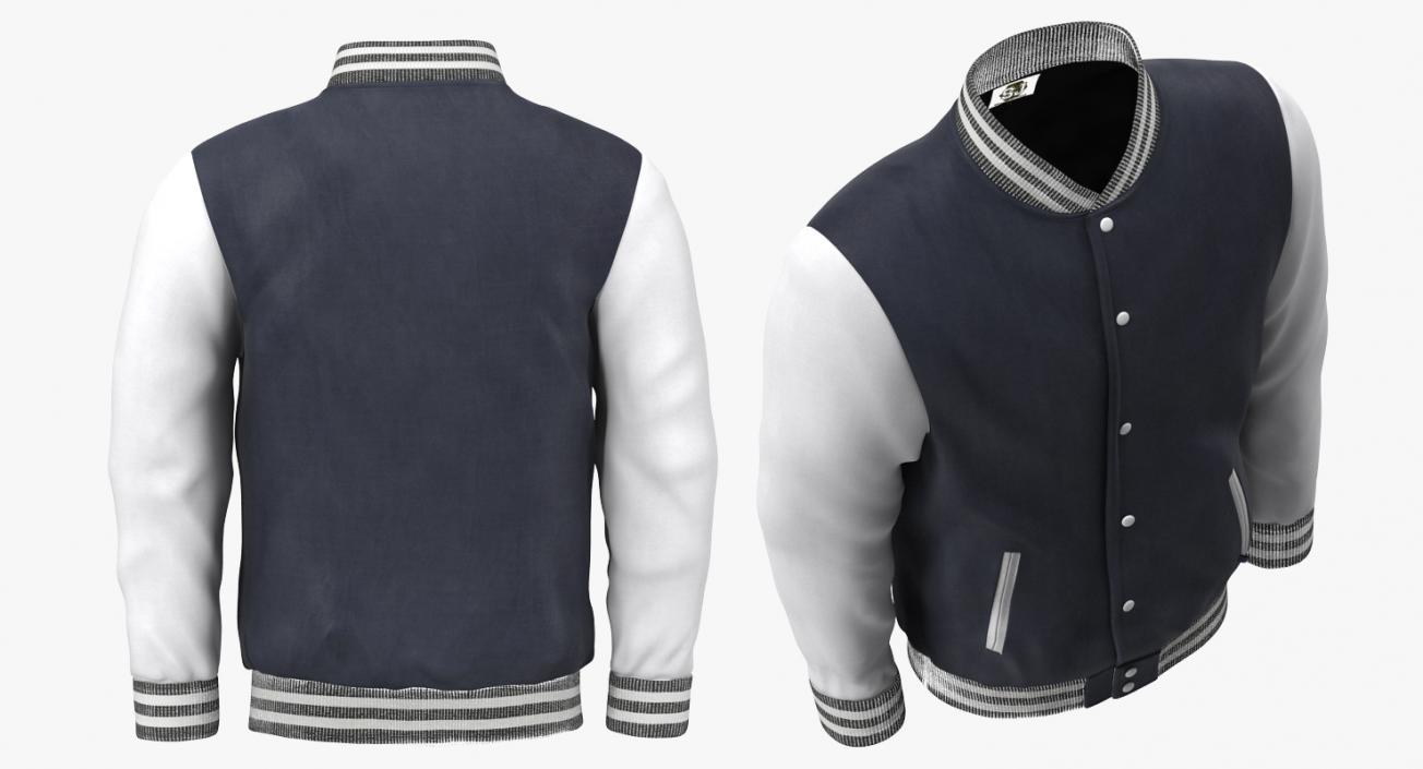 3D model Blue Baseball Jacket