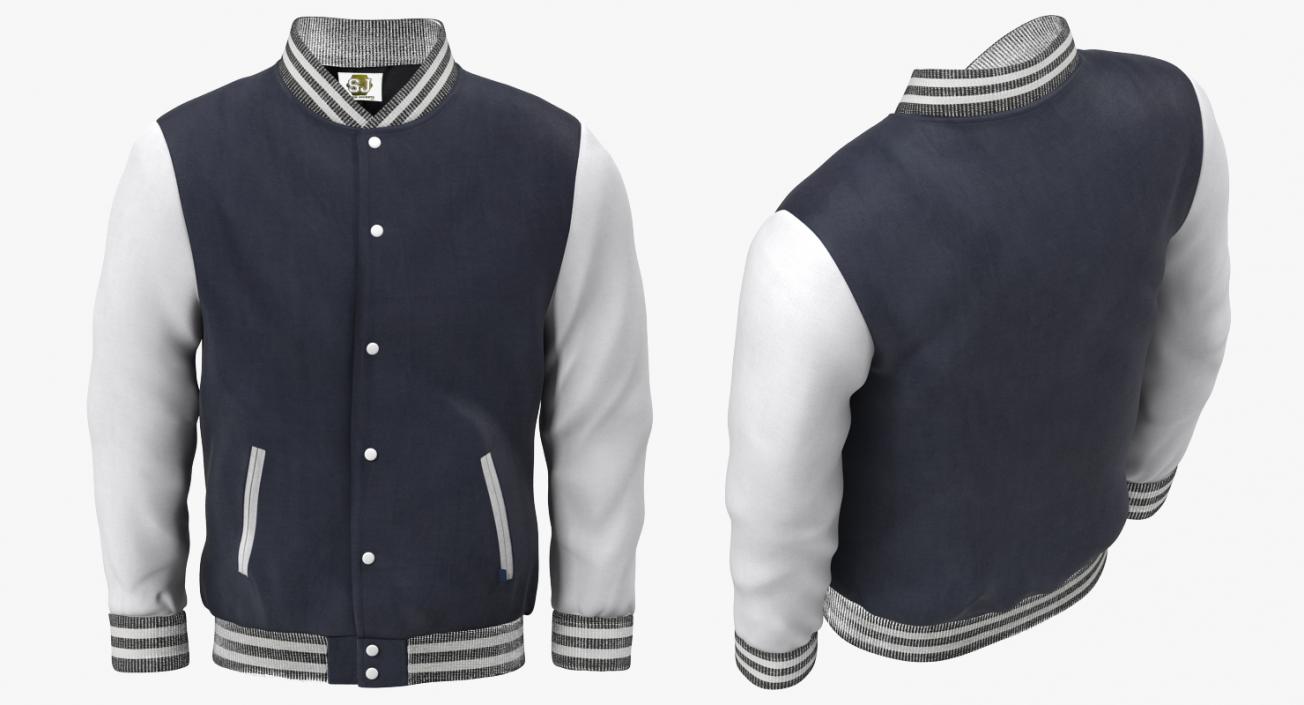 3D model Blue Baseball Jacket