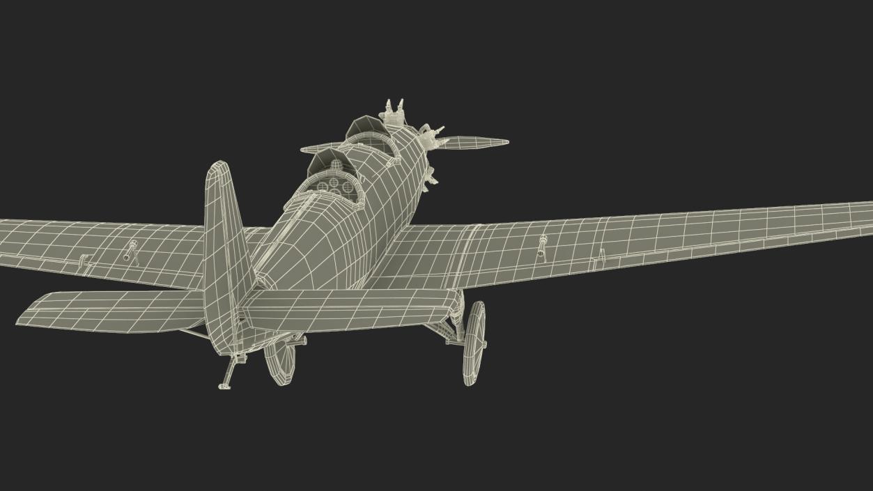 3D model A-50 Junior Junkers Airplane Rigged