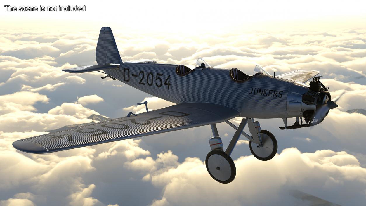 3D model A-50 Junior Junkers Airplane Rigged