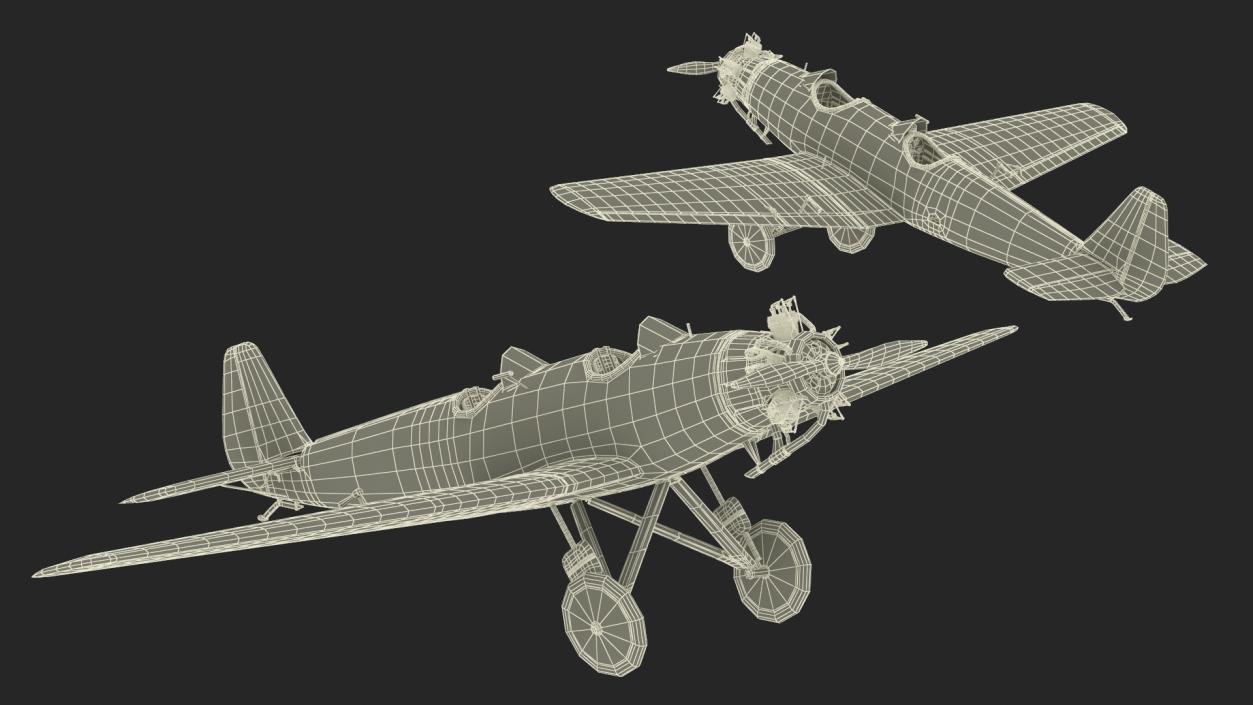 3D model A-50 Junior Junkers Airplane Rigged