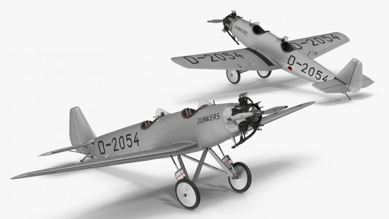 3D model A-50 Junior Junkers Airplane Rigged