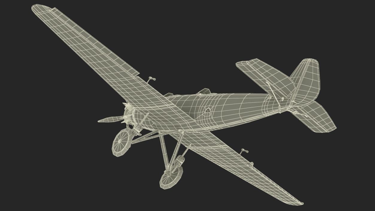 3D model A-50 Junior Junkers Airplane Rigged