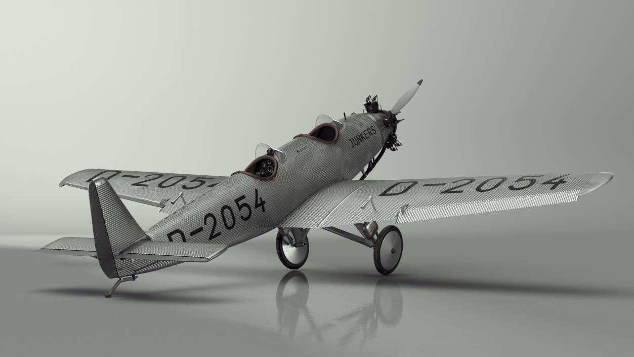 3D model A-50 Junior Junkers Airplane Rigged