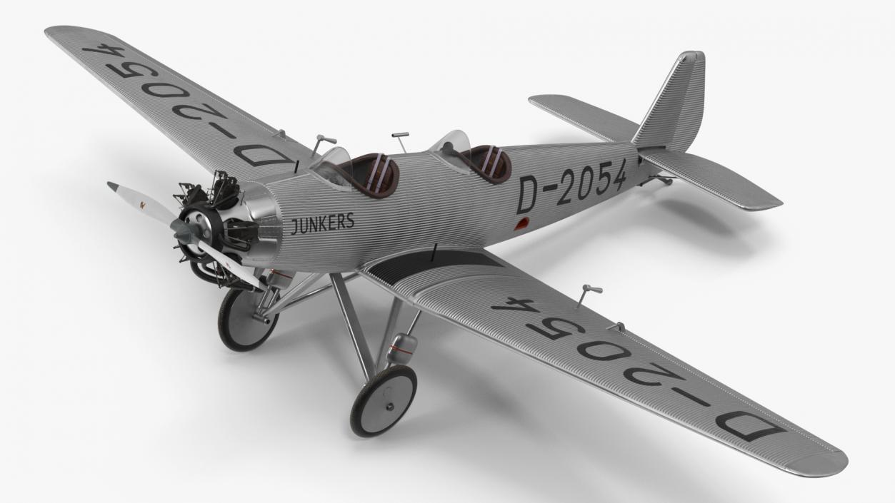 3D model A-50 Junior Junkers Airplane Rigged