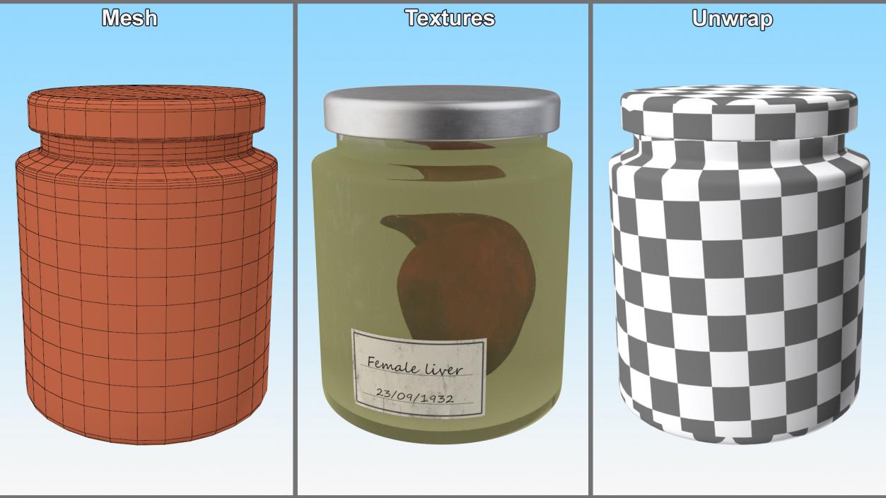 3D Human Liver Organ in a Jar 2 model