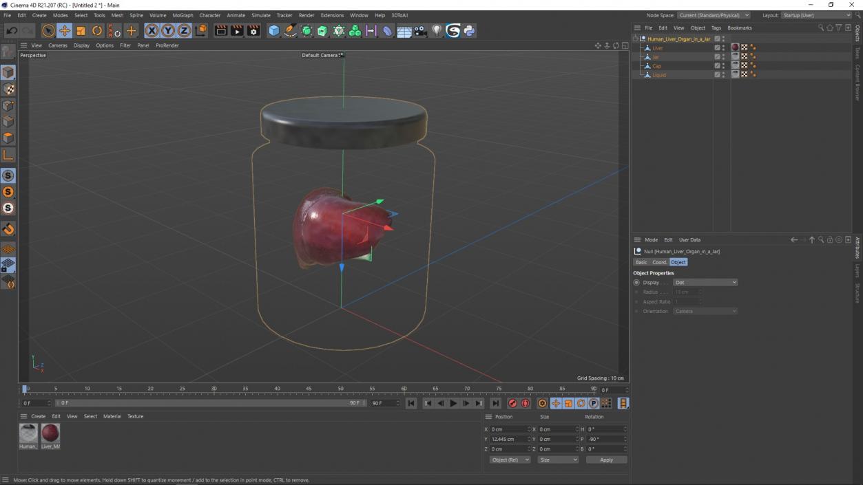 3D Human Liver Organ in a Jar 2 model