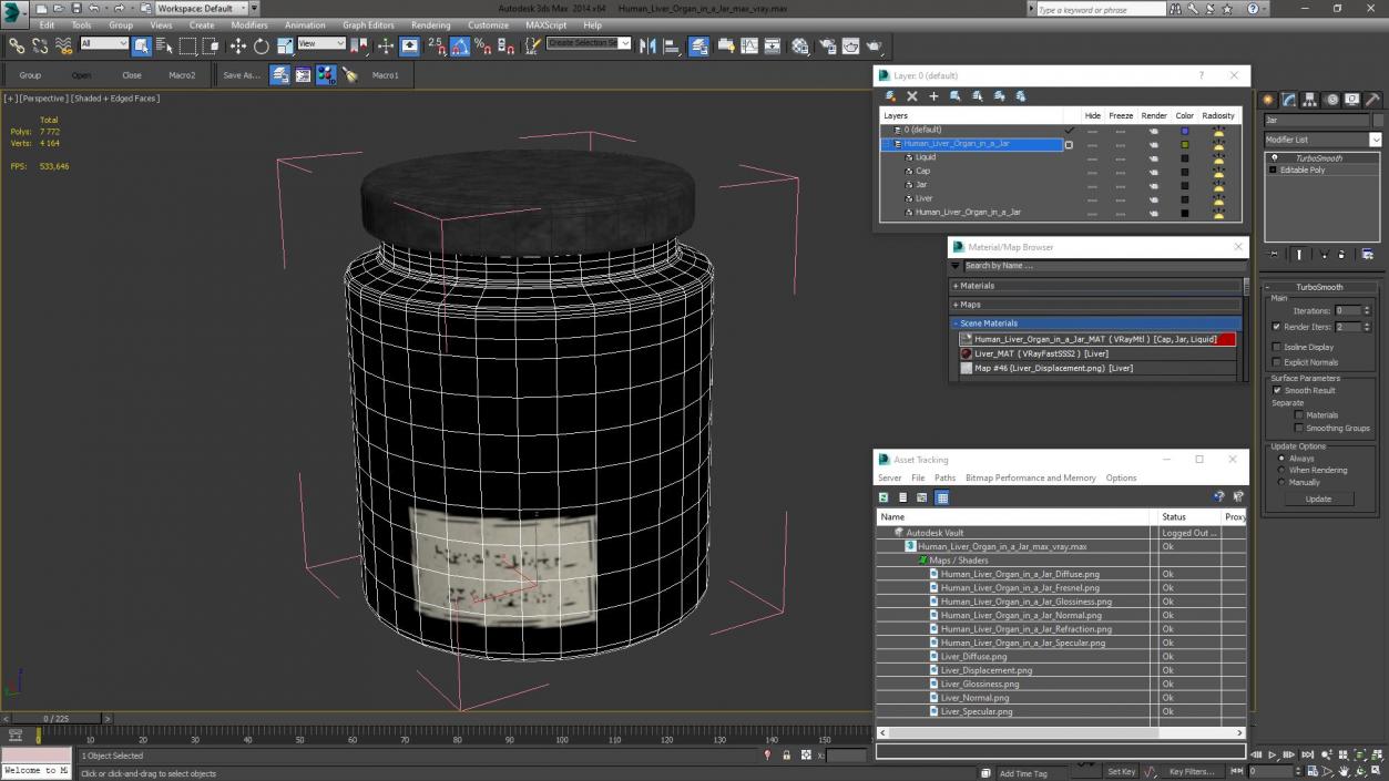 3D Human Liver Organ in a Jar 2 model