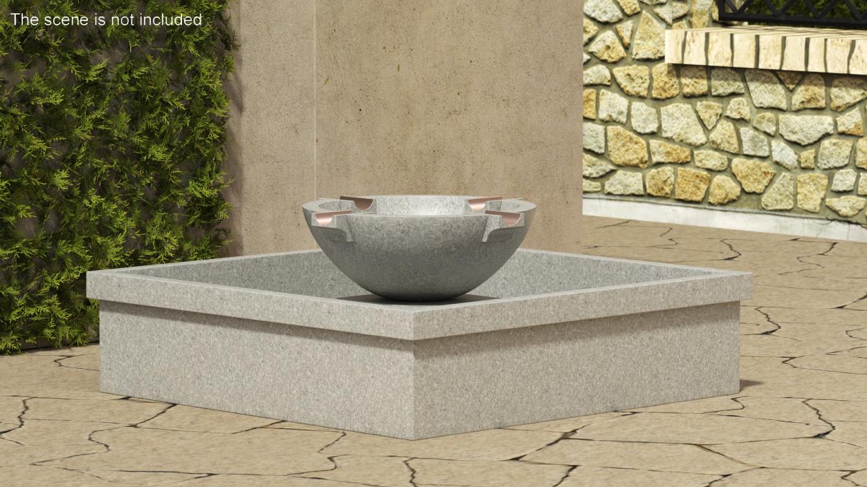 3D Empty Garden Fountains Collection model