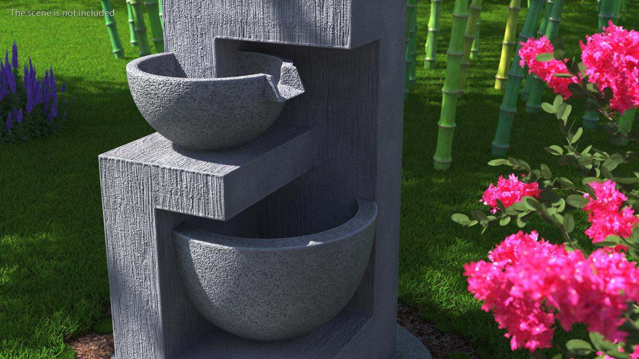 3D Empty Garden Fountains Collection model