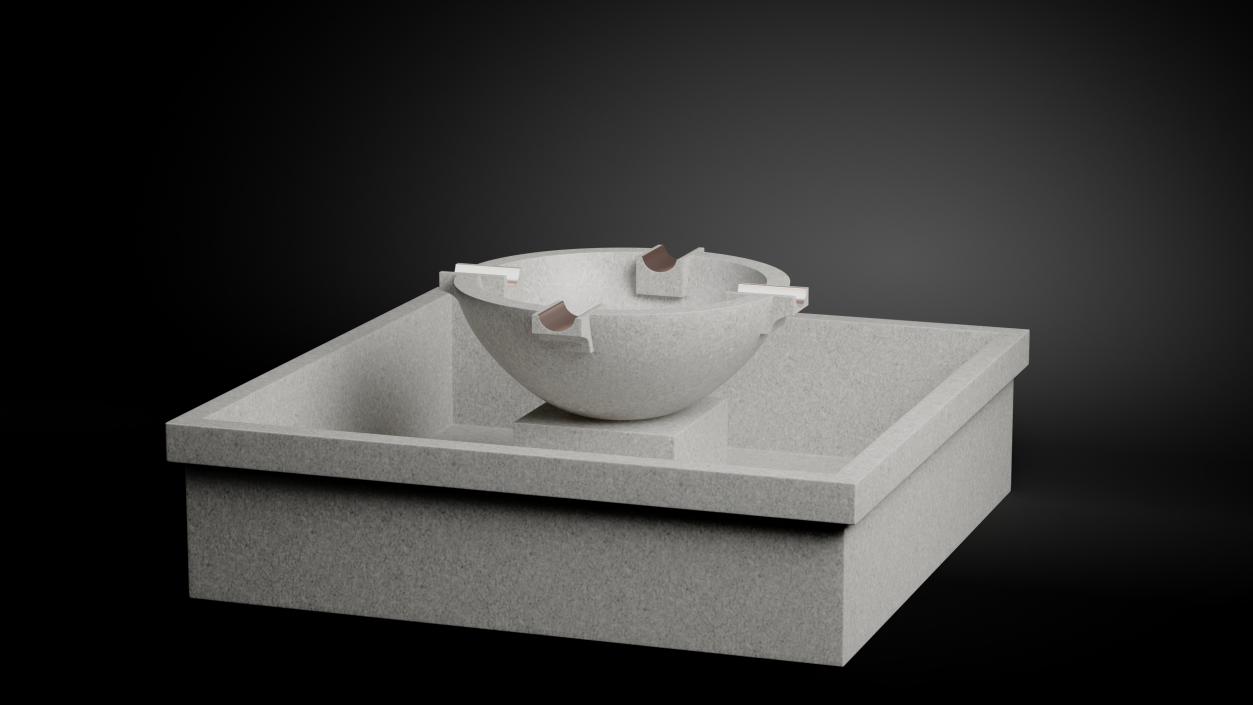 3D Empty Garden Fountains Collection model