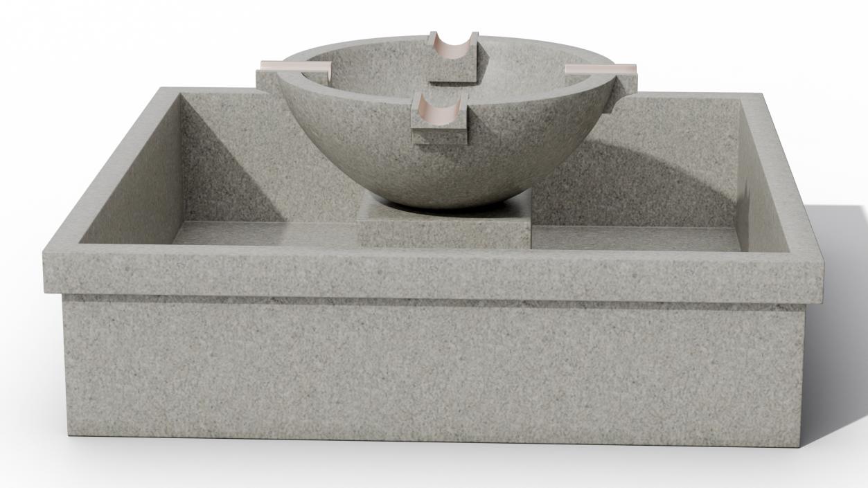 3D Empty Garden Fountains Collection model