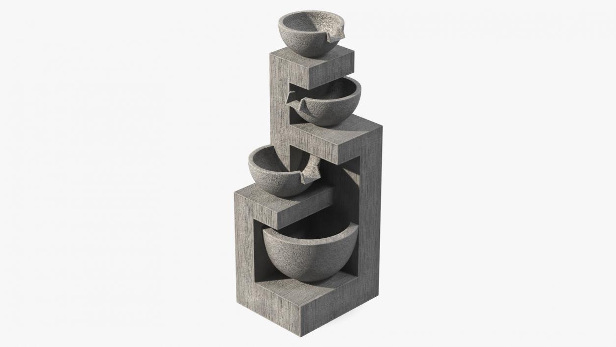 3D Empty Garden Fountains Collection model