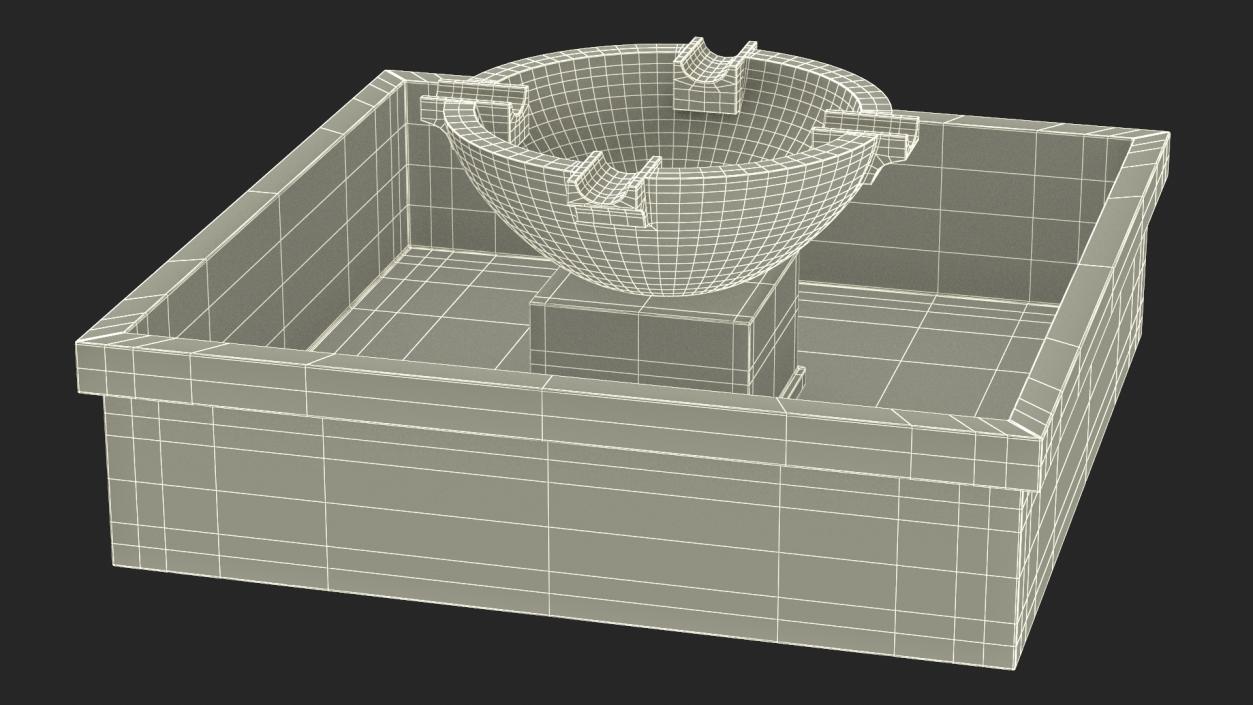 3D Empty Garden Fountains Collection model