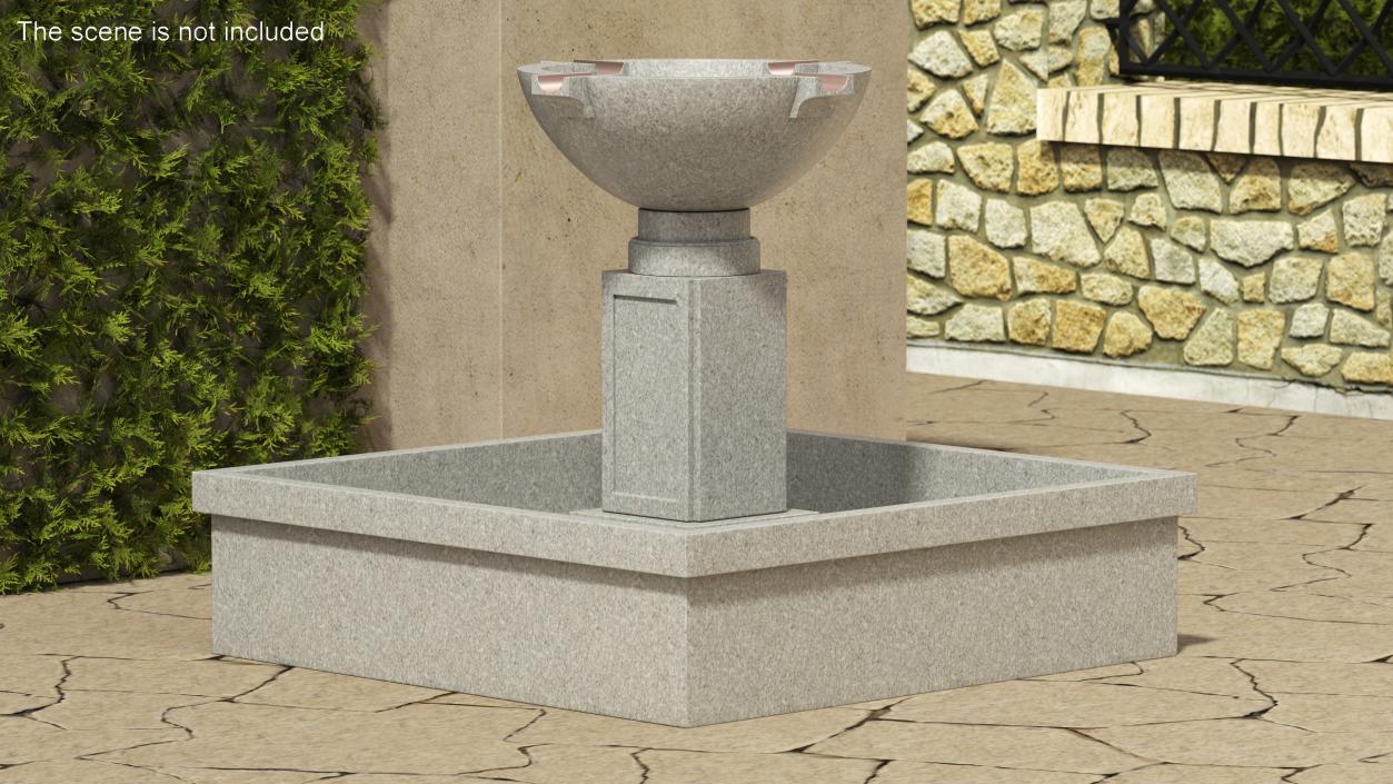 3D Empty Garden Fountains Collection model