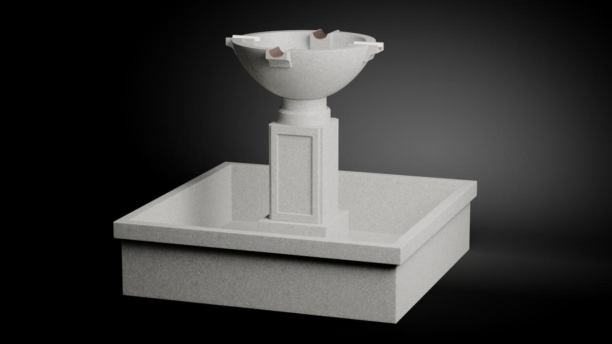 3D Empty Garden Fountains Collection model