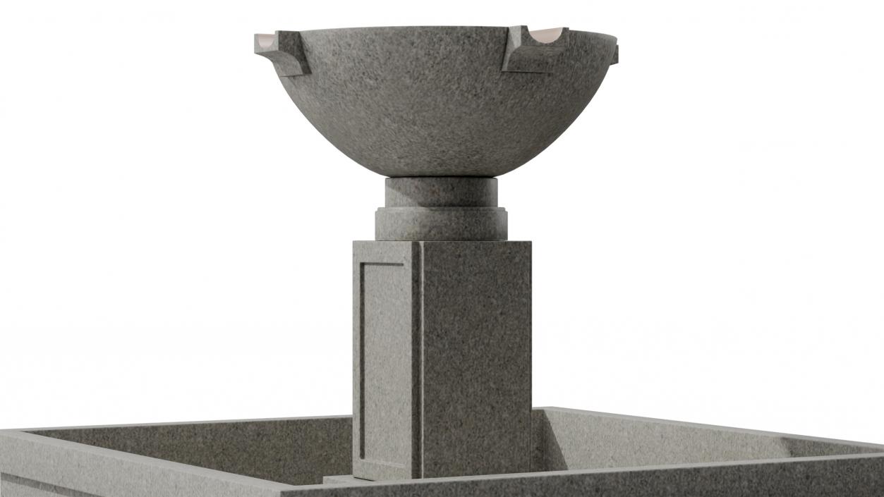 3D Empty Garden Fountains Collection model