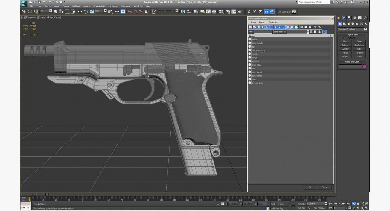 3D Machine Pistol Beretta 93R