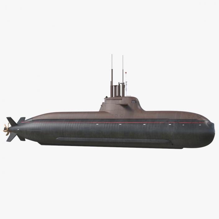 3D model German Submarine HDW Class 212A Dry