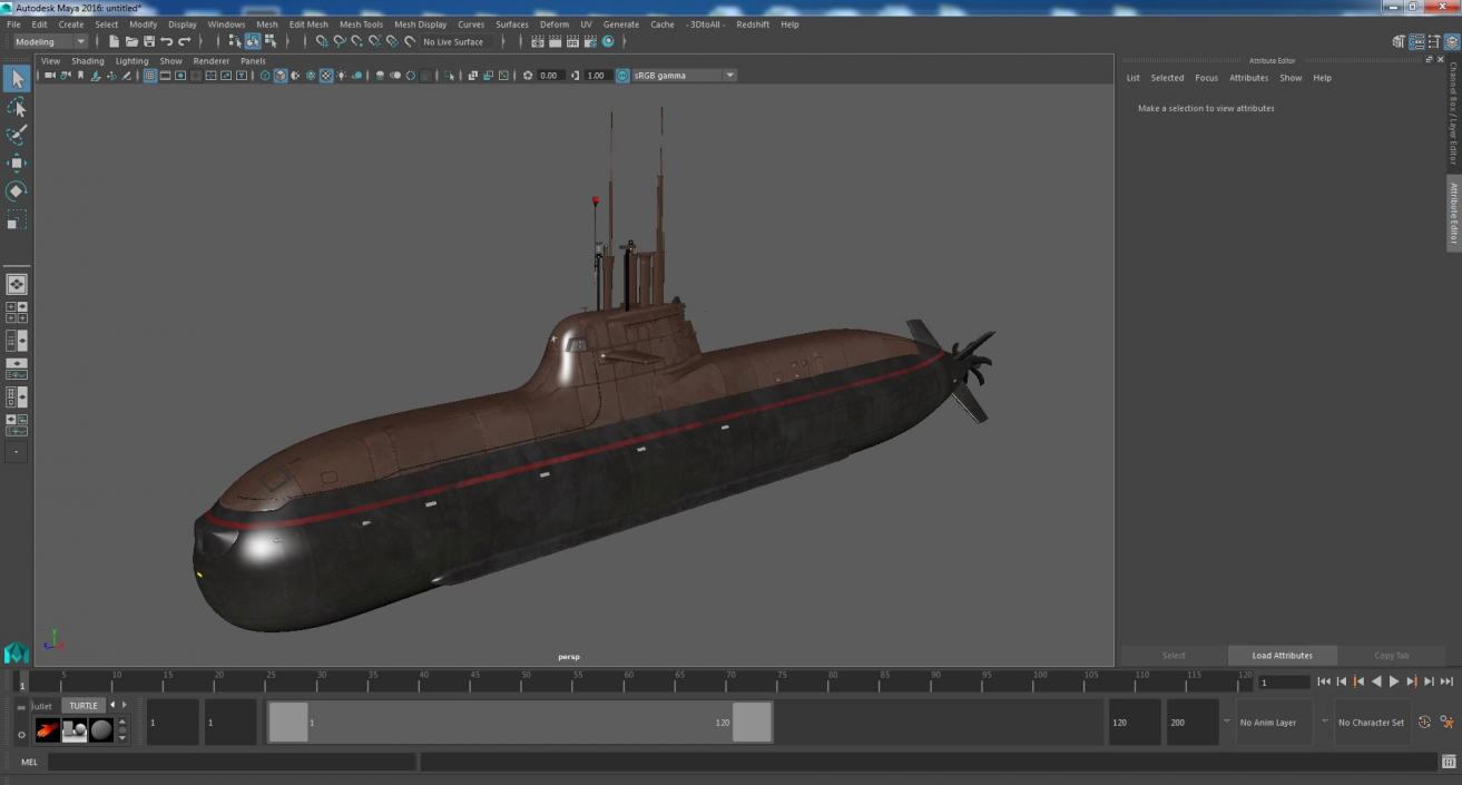 3D model German Submarine HDW Class 212A Dry