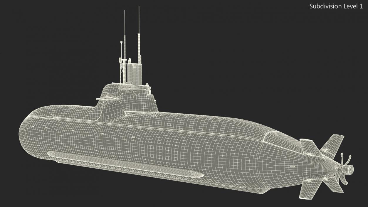 3D model German Submarine HDW Class 212A Dry