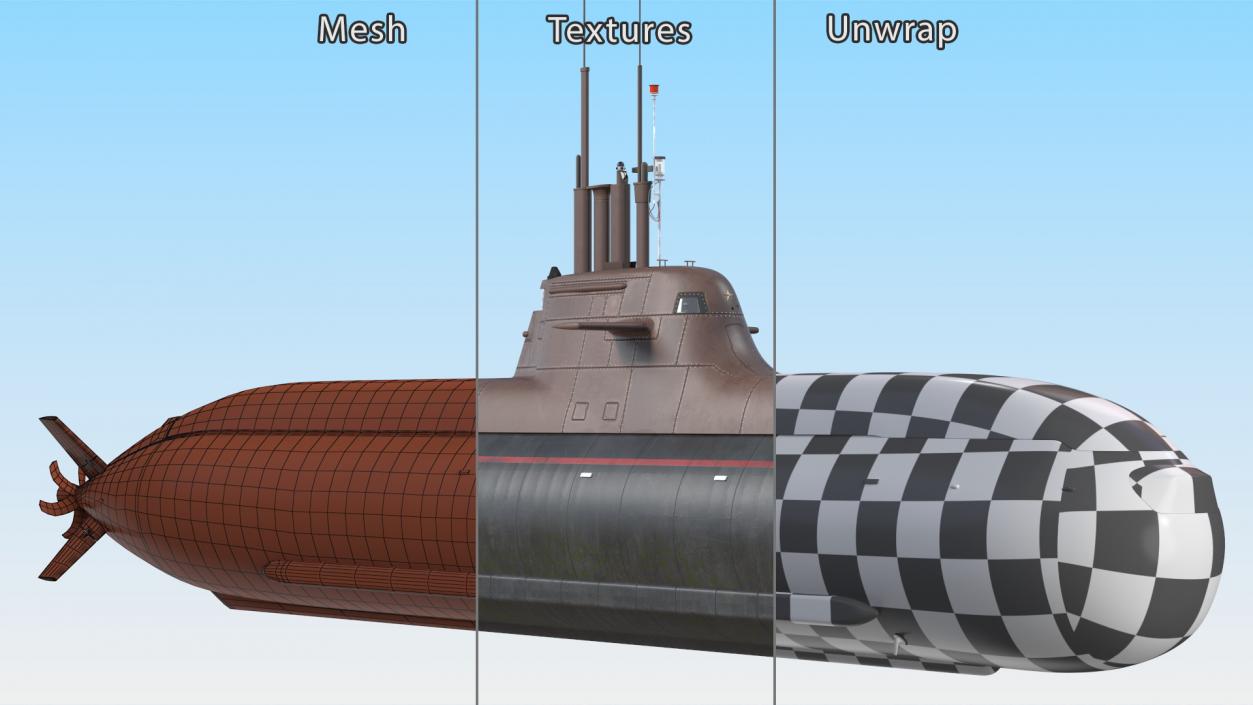 3D model German Submarine HDW Class 212A Dry