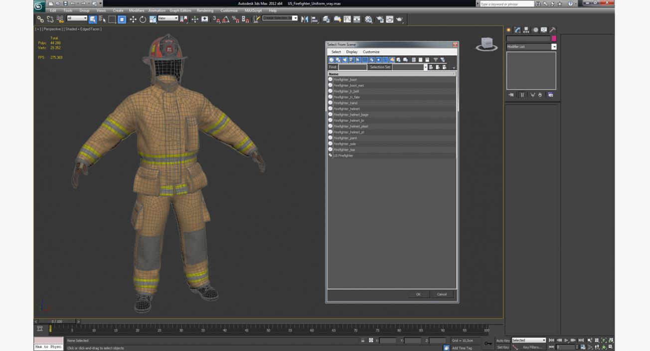 US Firefighter Uniform 3D