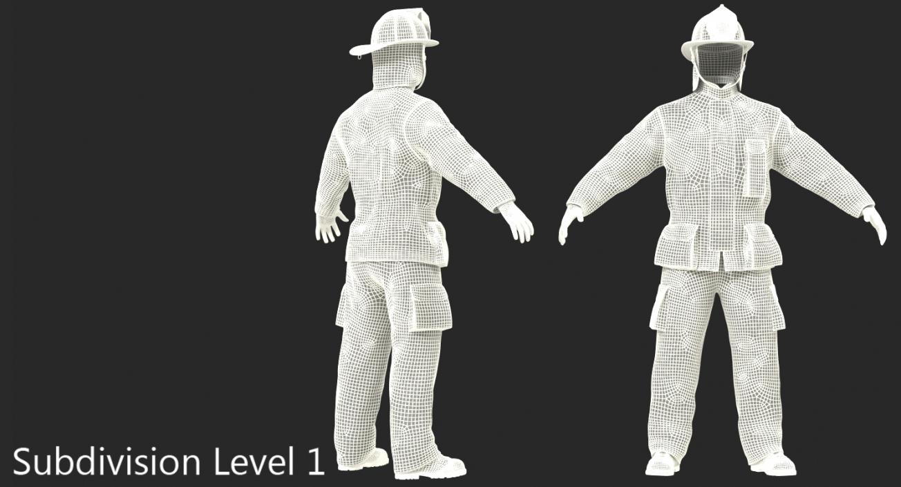 US Firefighter Uniform 3D