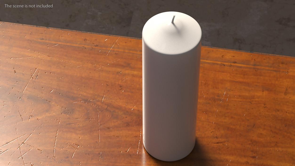 3D White Wax Pillar Candle model