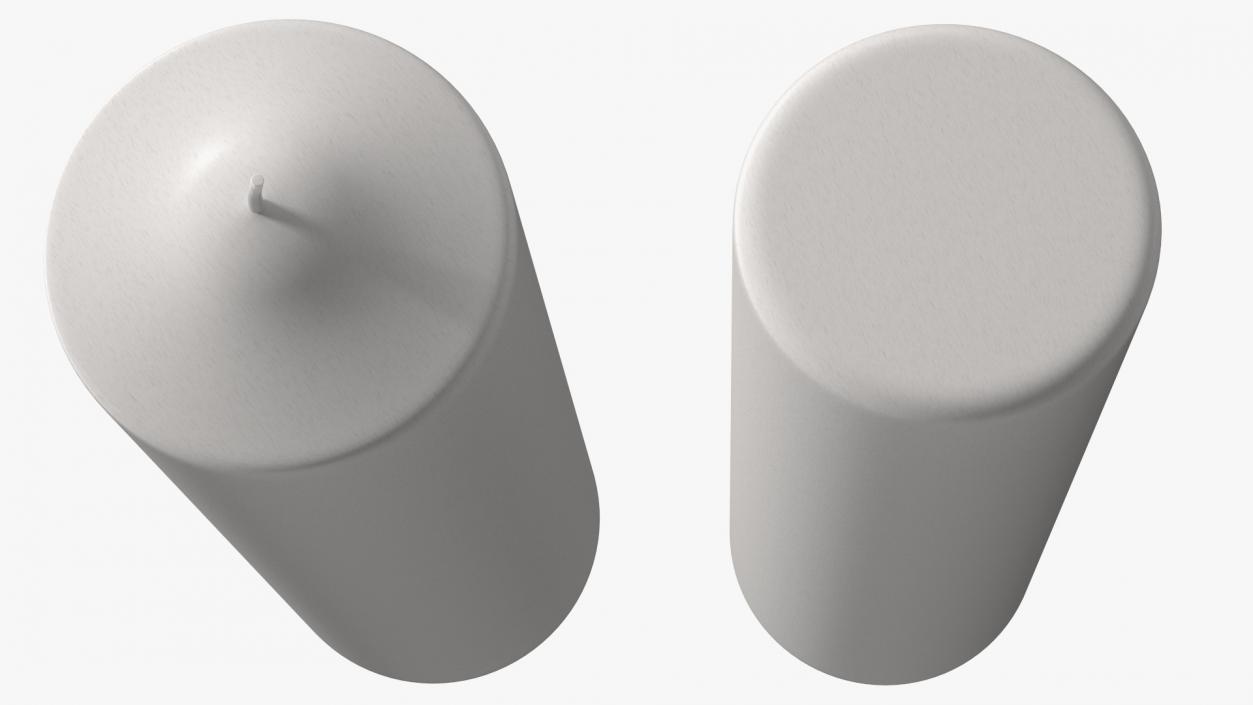 3D White Wax Pillar Candle model