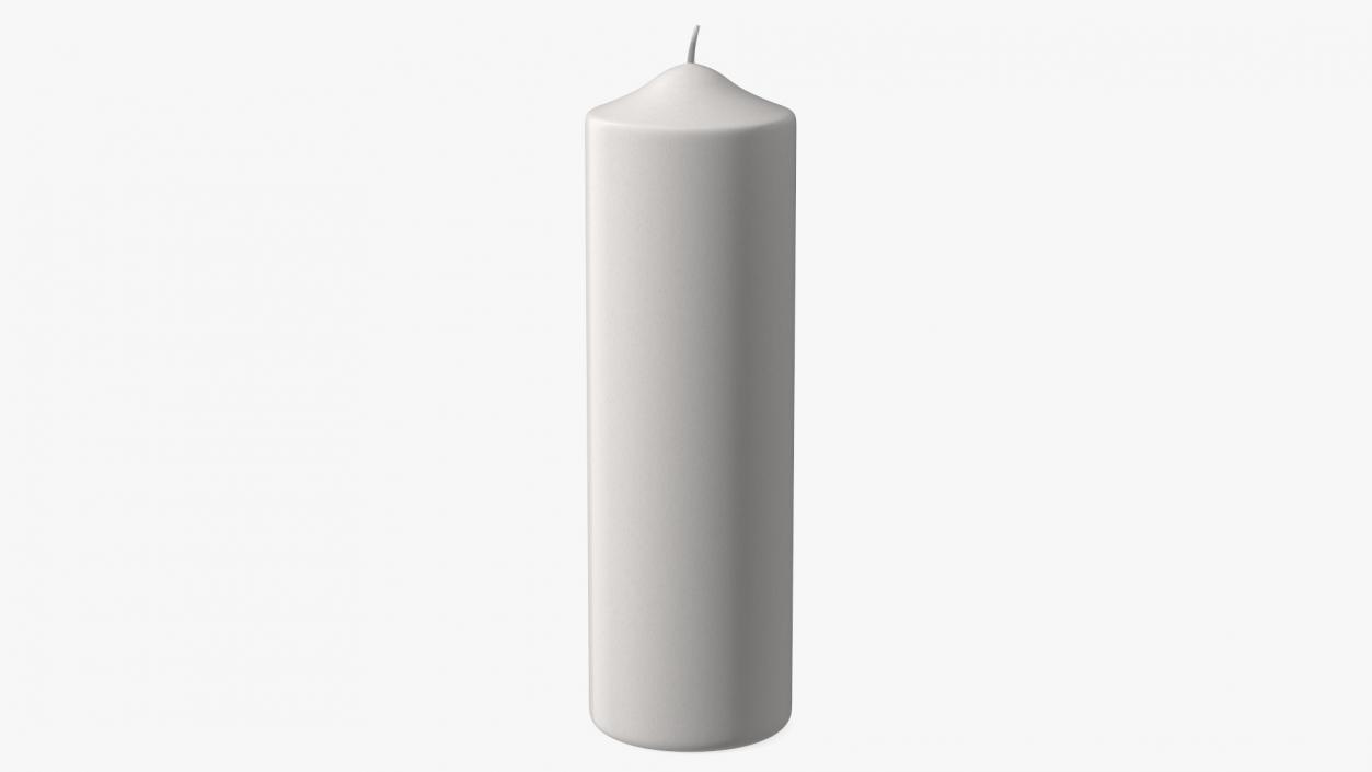 3D White Wax Pillar Candle model