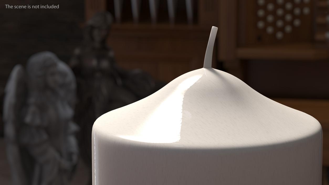 3D White Wax Pillar Candle model