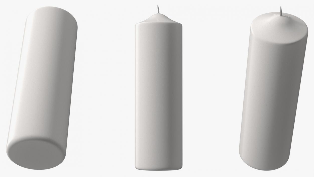 3D White Wax Pillar Candle model