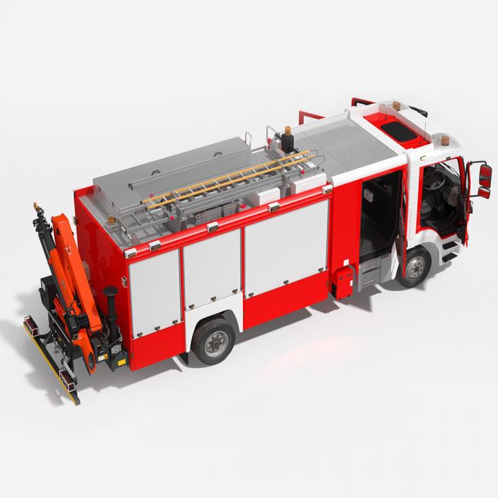 3D Modern Fire Truck Rigged for Maya model