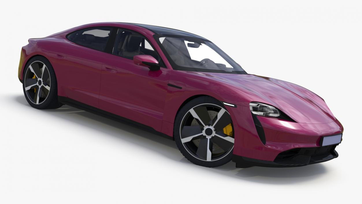 3D model Electric Sports Car Sedan Magenta Rigged