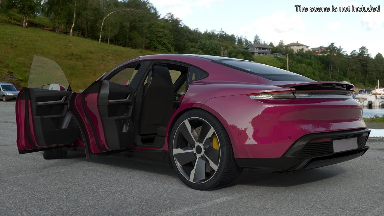 3D model Electric Sports Car Sedan Magenta Rigged