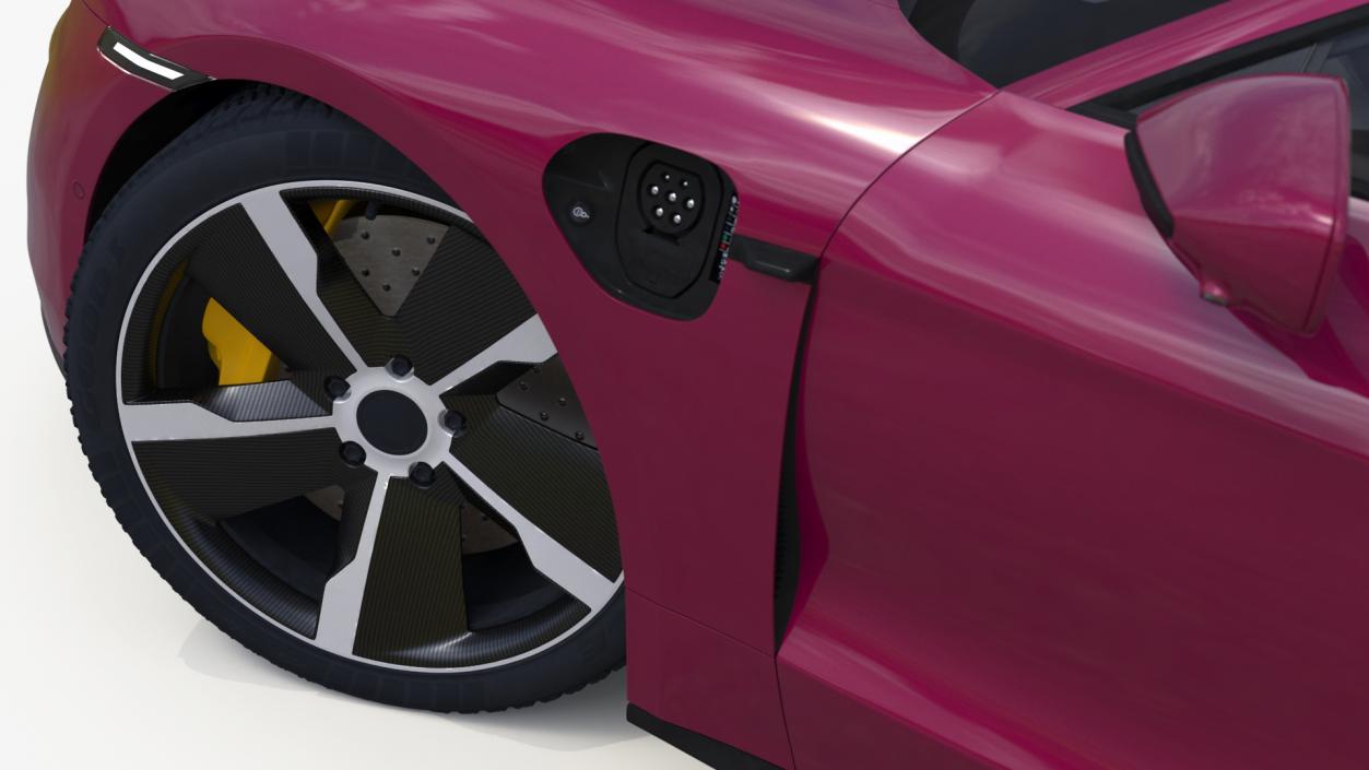 3D model Electric Sports Car Sedan Magenta Rigged